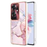 For OPPO Reno11 F 5G Global Electroplating Marble Dual-side IMD Phone Case(Rose Gold 005)