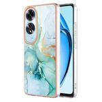 For OPPO A60 Electroplating Marble Dual-side IMD Phone Case(Green 003)