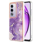 For OPPO A80 5G / A3 Pro Global Electroplating Marble Dual-side IMD Phone Case(Purple 002)