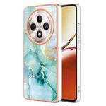 For OPPO Reno12 F 5G Electroplating Marble Dual-side IMD Phone Case(Green 003)