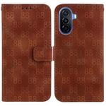 For Huawei nova Y70 Plus Double 8-shaped Embossed Leather Phone Case(Brown)