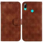 For Huawei P smart 2019 /Honor 10 Lite Double 8-shaped Embossed Leather Phone Case(Brown)
