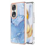 For Honor 90 5G Electroplating Marble Dual-side IMD Phone Case(Blue 018)