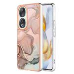 For Honor 90 5G Electroplating Marble Dual-side IMD Phone Case(Rose Gold 015)