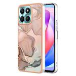 For Honor X6a Electroplating Marble Dual-side IMD Phone Case(Rose Gold 015)