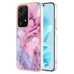 For Honor 200 Lite Global Electroplating Marble Dual-side IMD Phone Case(Pink 013)