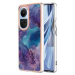 For OPPO Reno10 5G Global Electroplating Marble Dual-side IMD Phone Case(Purple 016)