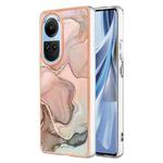 For OPPO Reno10 5G Global Electroplating Marble Dual-side IMD Phone Case(Rose Gold 015)