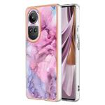 For OPPO Reno10 Pro 5G Global Electroplating Marble Dual-side IMD Phone Case(Pink 013)