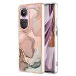 For OPPO Reno10 Pro 5G Global Electroplating Marble Dual-side IMD Phone Case(Rose Gold 015)