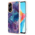 For OPPO A98 Electroplating Marble Dual-side IMD Phone Case(Purple 016)