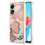 For OPPO A78 4G Electroplating Marble Dual-side IMD Phone Case(Rose Gold 015)