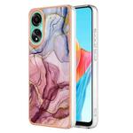 For OPPO A78 4G Electroplating Marble Dual-side IMD Phone Case(Rose Red 014)