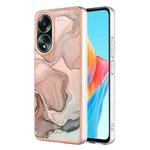 For OPPO A58 4G Electroplating Marble Dual-side IMD Phone Case(Rose Gold 015)