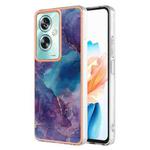 For OPPO A79 5G Global Electroplating Marble Dual-side IMD Phone Case(Purple 016)