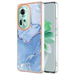 For OPPO Reno11 5G Global Electroplating Marble Dual-side IMD Phone Case(Blue 018)