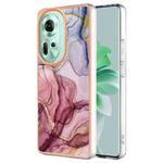 For OPPO Reno11 5G Global Electroplating Marble Dual-side IMD Phone Case(Rose Red 014)