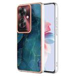 For OPPO Reno11 F 5G Global Electroplating Marble Dual-side IMD Phone Case(Green 017)