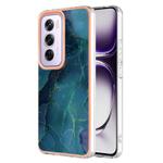 For OPPO Reno12 Pro Global Electroplating Marble Dual-side IMD Phone Case(Green 017)