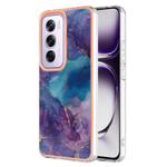 For OPPO Reno12 Pro Global Electroplating Marble Dual-side IMD Phone Case(Purple 016)