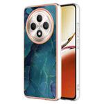 For OPPO Reno12 F 5G Electroplating Marble Dual-side IMD Phone Case(Green 017)