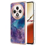 For OPPO Reno12 F 5G Electroplating Marble Dual-side IMD Phone Case(Purple 016)