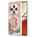 For OPPO Reno12 F 5G Electroplating Marble Dual-side IMD Phone Case(Rose Gold 015)