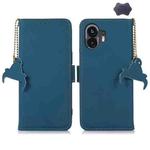 For Nothing Phone 2 Genuine Leather Magnetic RFID Leather Phone Case(Blue)