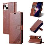 For iPhone 15 AZNS Sheepskin Texture Flip Leather Phone Case(Brown)
