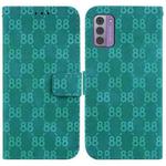 For Nokia C22 Double 8-shaped Embossed Leather Phone Case(Green)