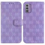 For Nokia C22 Double 8-shaped Embossed Leather Phone Case(Purple)