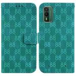For Nokia C12 Double 8-shaped Embossed Leather Phone Case(Green)