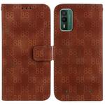 For Nokia C12 Double 8-shaped Embossed Leather Phone Case(Brown)