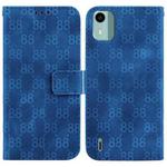 For Nokia C32 Double 8-shaped Embossed Leather Phone Case(Blue)