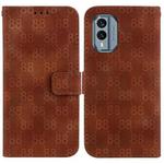 For Nokia C31 Double 8-shaped Embossed Leather Phone Case(Brown)