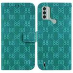 For Nokia C21 Plus Double 8-shaped Embossed Leather Phone Case(Green)