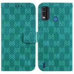 For Nokia C21 Double 8-shaped Embossed Leather Phone Case(Green)