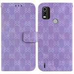 For Nokia C2 2nd Edition Double 8-shaped Embossed Leather Phone Case(Purple)