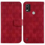 For Nokia C2 2nd Edition Double 8-shaped Embossed Leather Phone Case(Red)