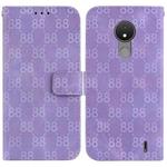 For Nokia G300 Double 8-shaped Embossed Leather Phone Case(Purple)