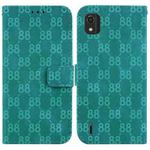 For Nokia 1.4 Double 8-shaped Embossed Leather Phone Case(Green)