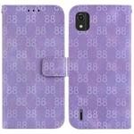 For Nokia 1.4 Double 8-shaped Embossed Leather Phone Case(Purple)