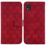 For Nokia 1.4 Double 8-shaped Embossed Leather Phone Case(Red)