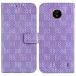 For Nokia C20 / C10 Double 8-shaped Embossed Leather Phone Case(Purple)