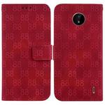 For Nokia C20 / C10 Double 8-shaped Embossed Leather Phone Case(Red)