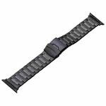 For Apple Watch Series 8 45mm Safety Buckle Titanium Steel Watch Band(Black)