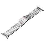 For Apple Watch Series 8 45mm Safety Buckle Titanium Steel Watch Band(Silver)