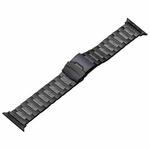 For Apple Watch SE 44mm Safety Buckle Titanium Steel Watch Band(Black)