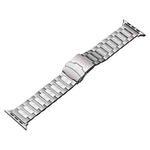 For Apple Watch Series 9 41mm Safety Buckle Titanium Steel Watch Band(Silver)