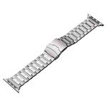 For Apple Watch Series 9 45mm Safety Buckle Titanium Steel Watch Band(Silver)